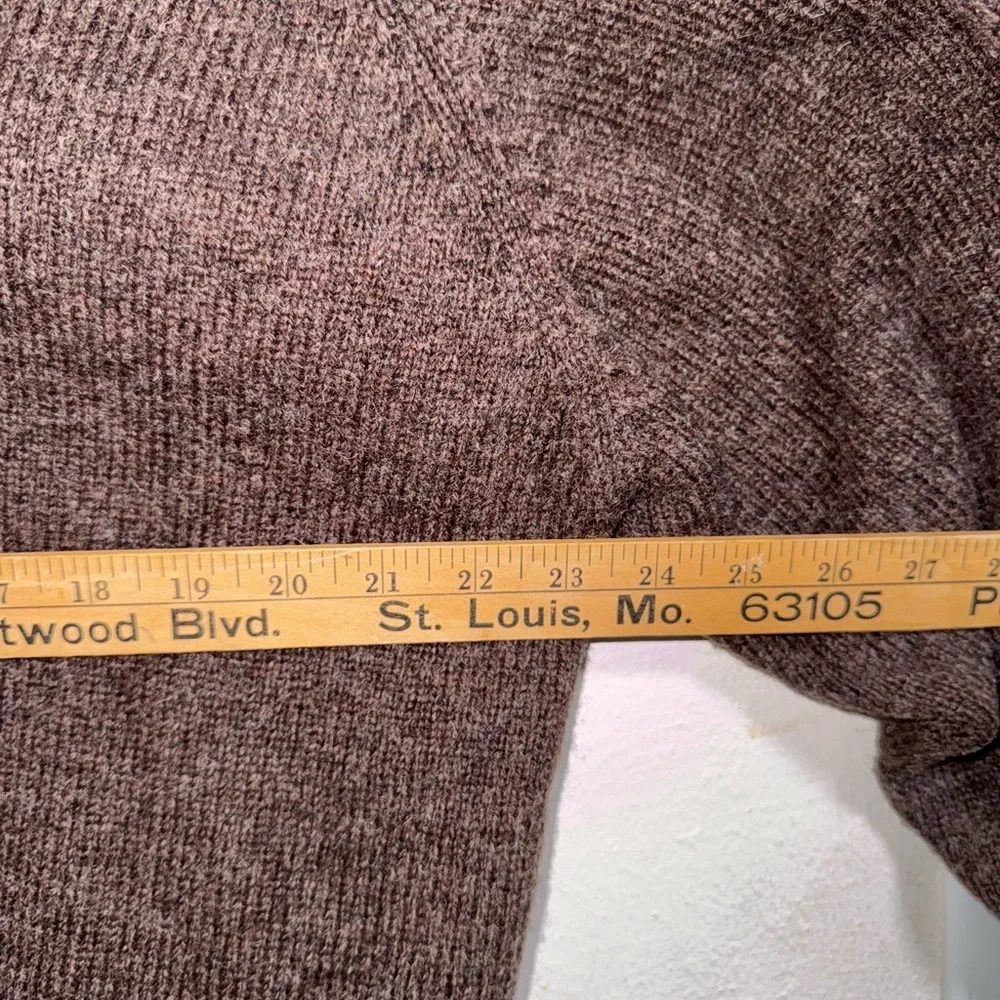 Vintage Shetland Wool V-Neck Sweater XXL Brown